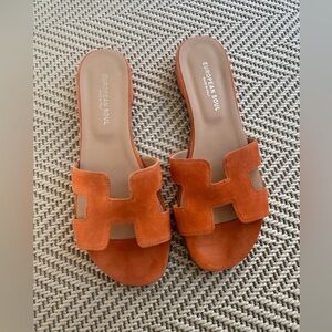 Women's Suede Sandals - look- alike to Hermes Oran sandal